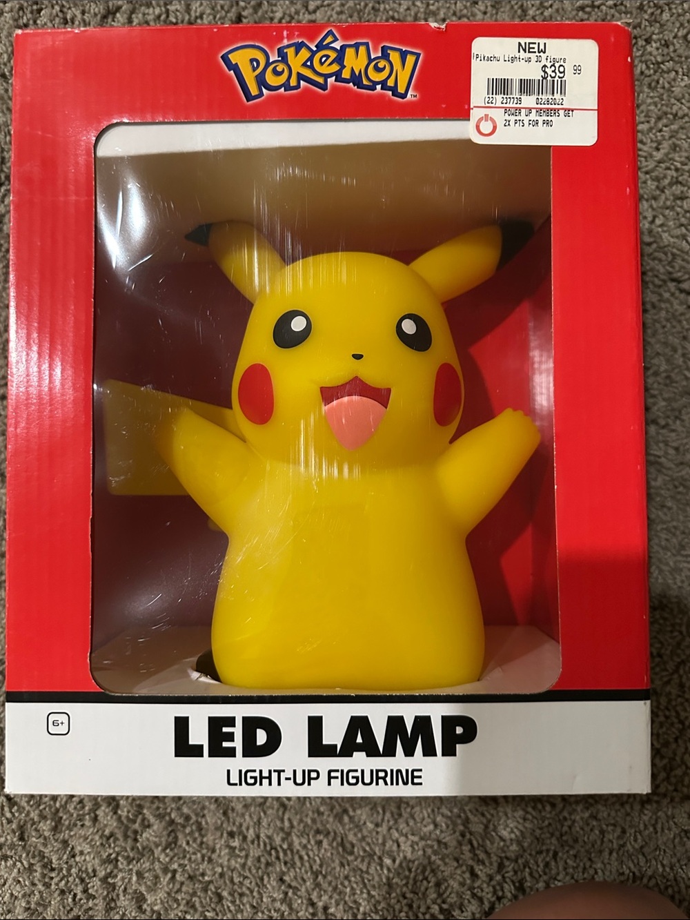 Pikachu Yellow LED Lamp Light-Up Figurine